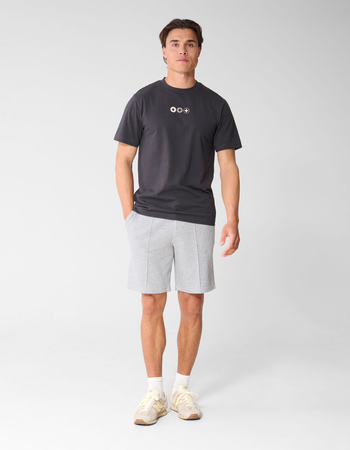 Structuur Regular Fit Short Grijs