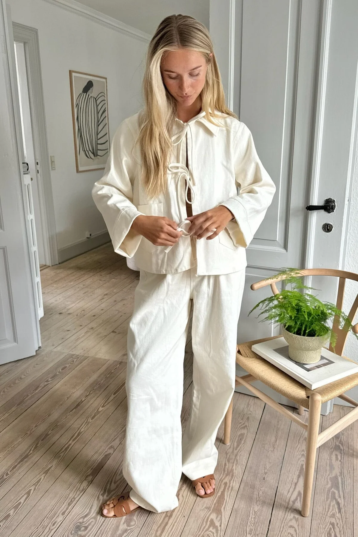 BYIC Karlaic Tie Top ow off white