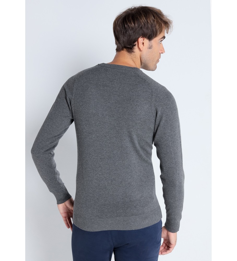 Camisa de malha básica Lois com bordado de touro cinza