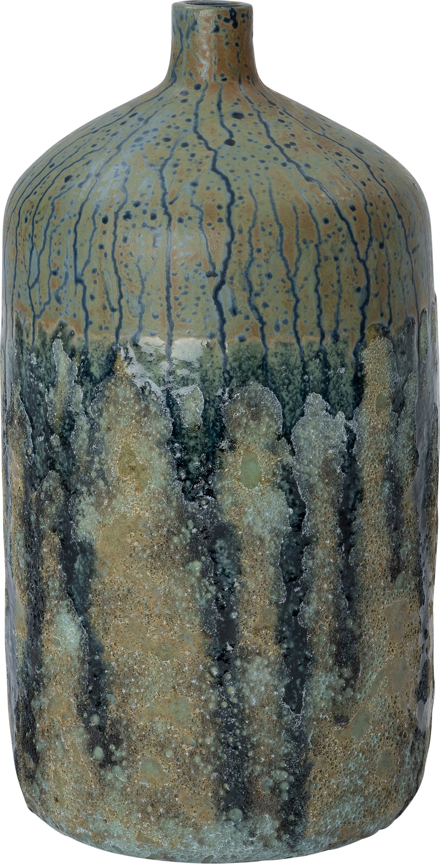 Intratuin vaas Dima blauw / grijs D 20 H 37 cm