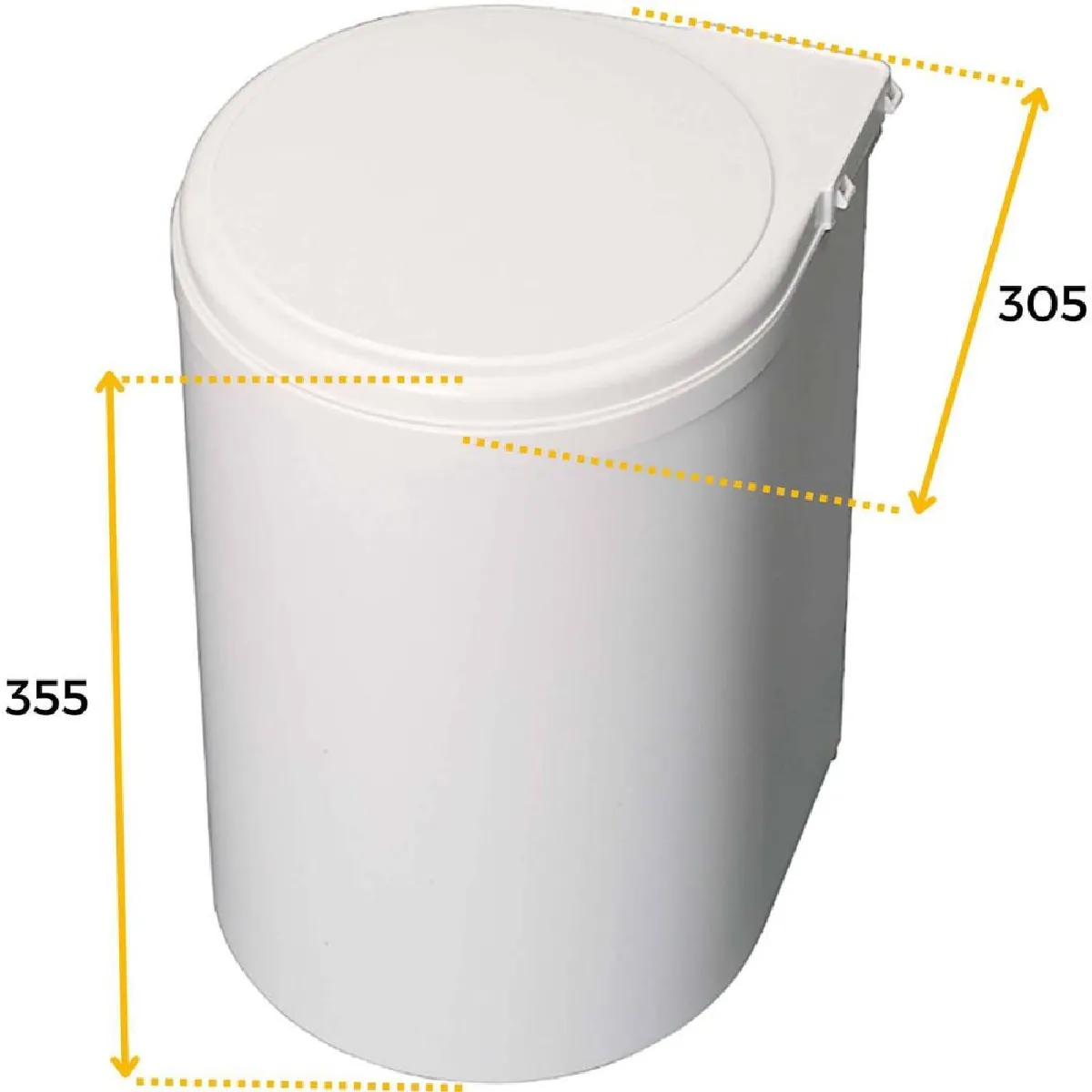 Emuca Poubelle Recyclage Porte 13L Blanc