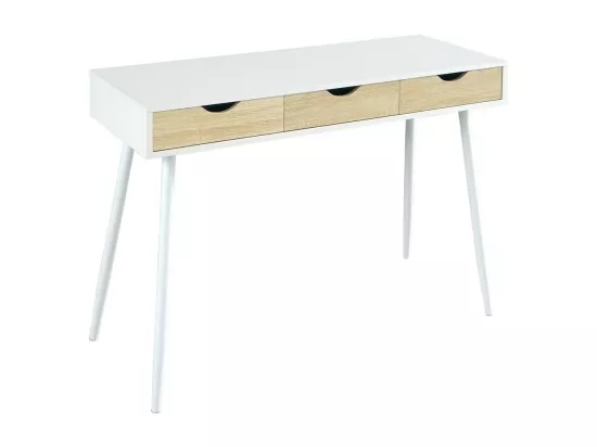 Bureau FLORIDA scandinave 3 tiroirs coloris blanc