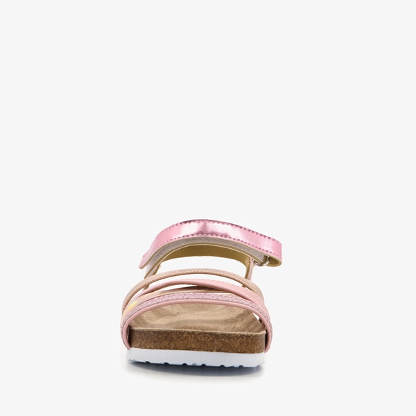 Meisjes bio sandalen met roze metallic details