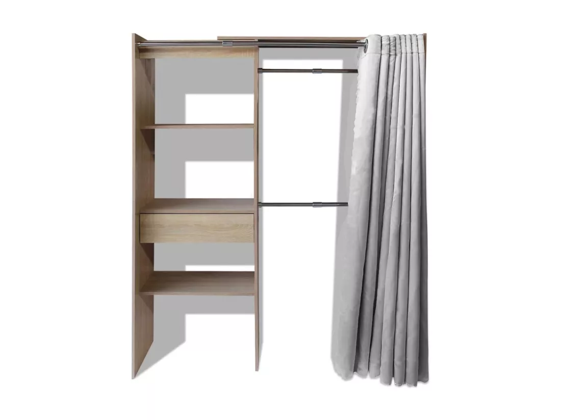 Bureau d'angle 4 étagères chêne
