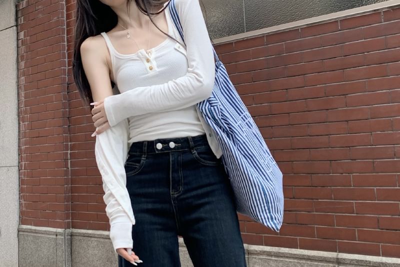 ANORA - High Rise Washed Wide Leg Jeans