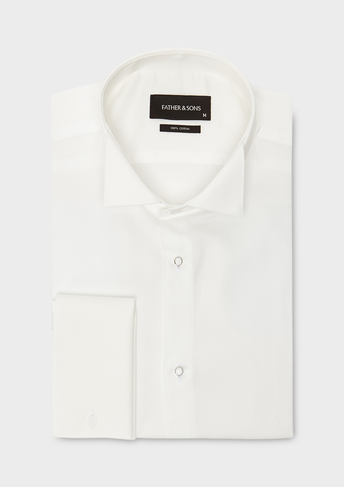 Chemise habillée Slim en satin écru à col cassé