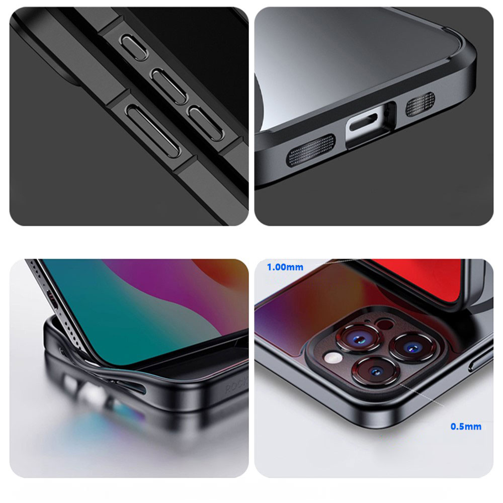 iPhone 15 Pro Max Hybrid Hülle TPU Bumper mit Acryl Rückseite   E-Ink Display - Grau