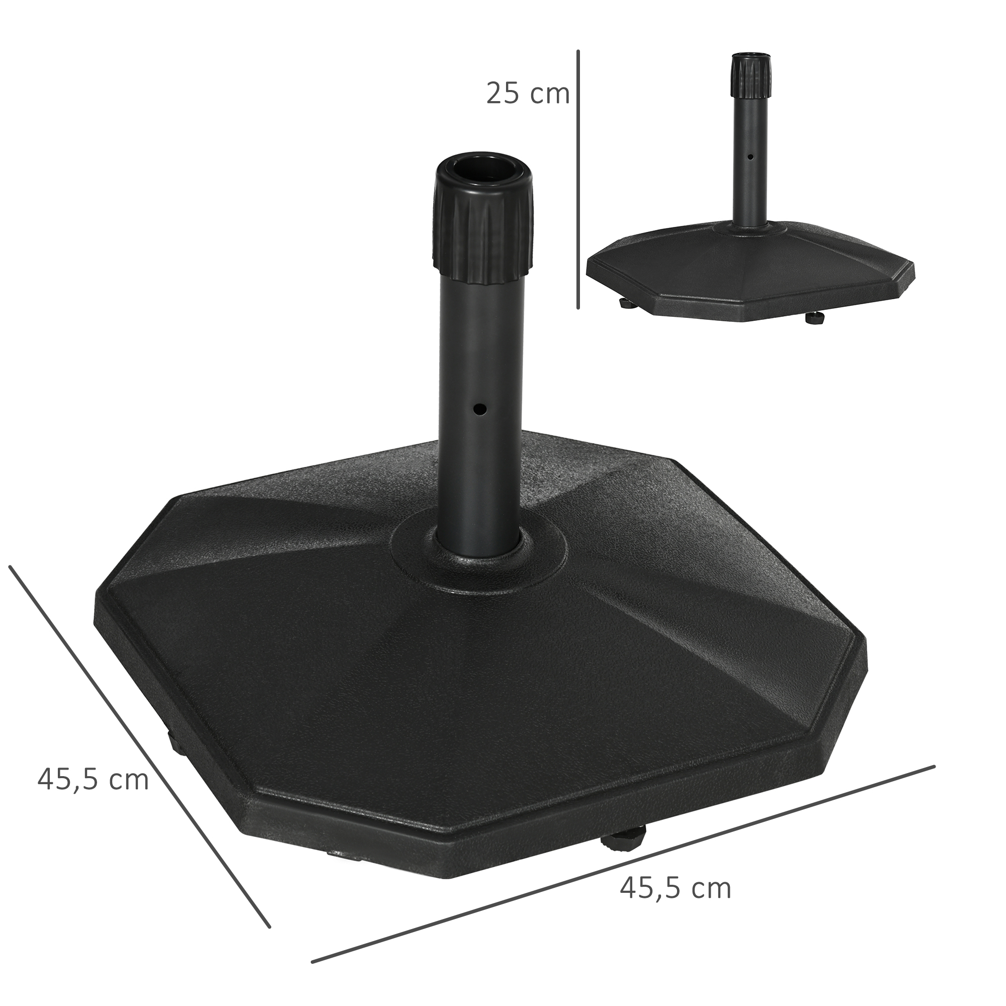 Base para guarda-sol Outsunny preta