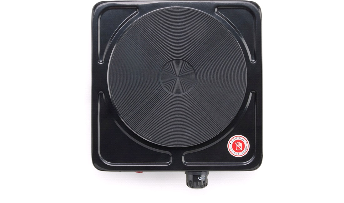 Kogeplade enkelt, 1500W Ø18cm sort