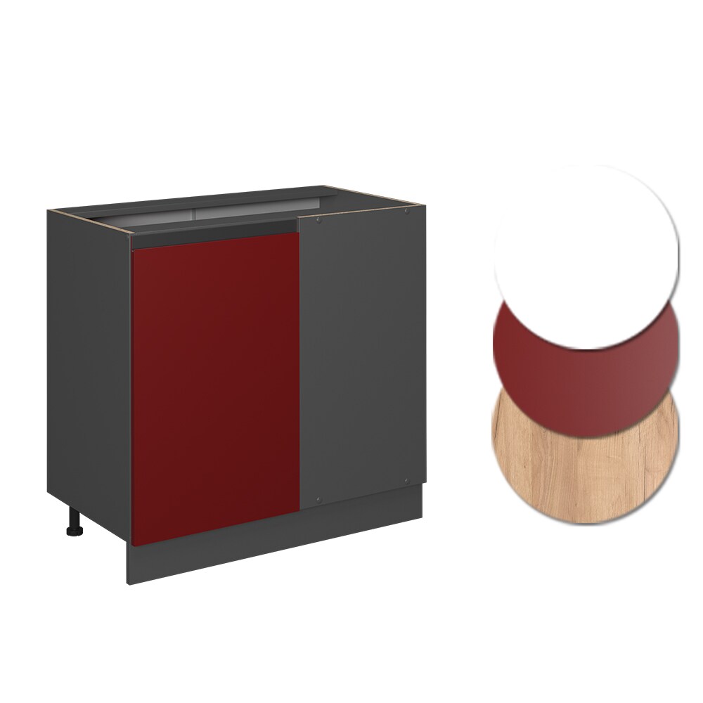 Vicco Eckunterschrank Küchenschrank Küchenmöbel R-Line J-Shape Anthrazit Rot 86 cm modern