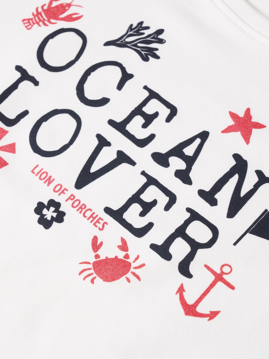 T-shirt de algodão com estampado