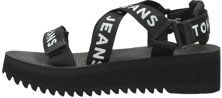 Tommy Hilfiger Sandalen Plat zwart