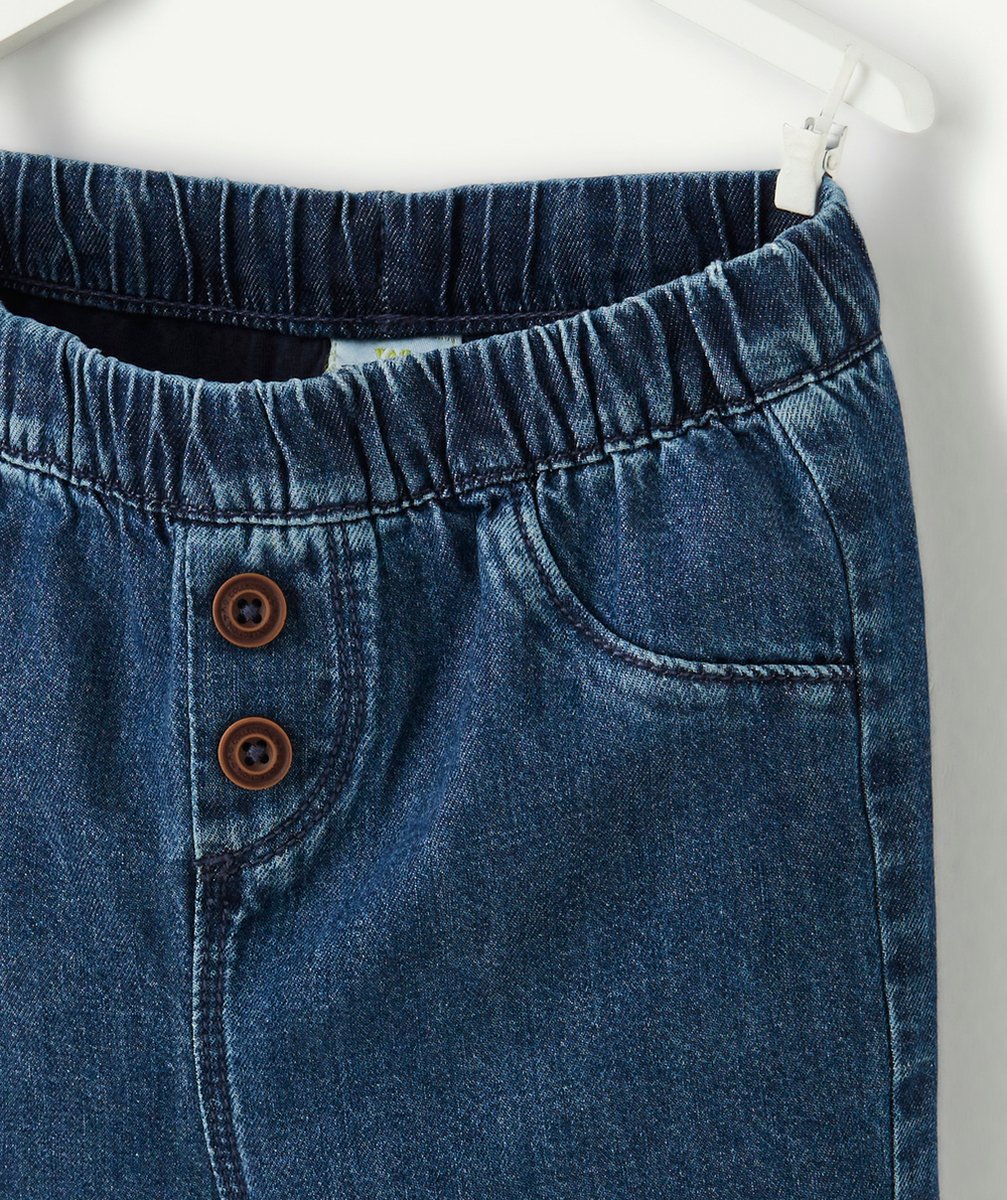 PANTALON SAROUEL EN DENIM FONCÉ AVEC BOUTONS