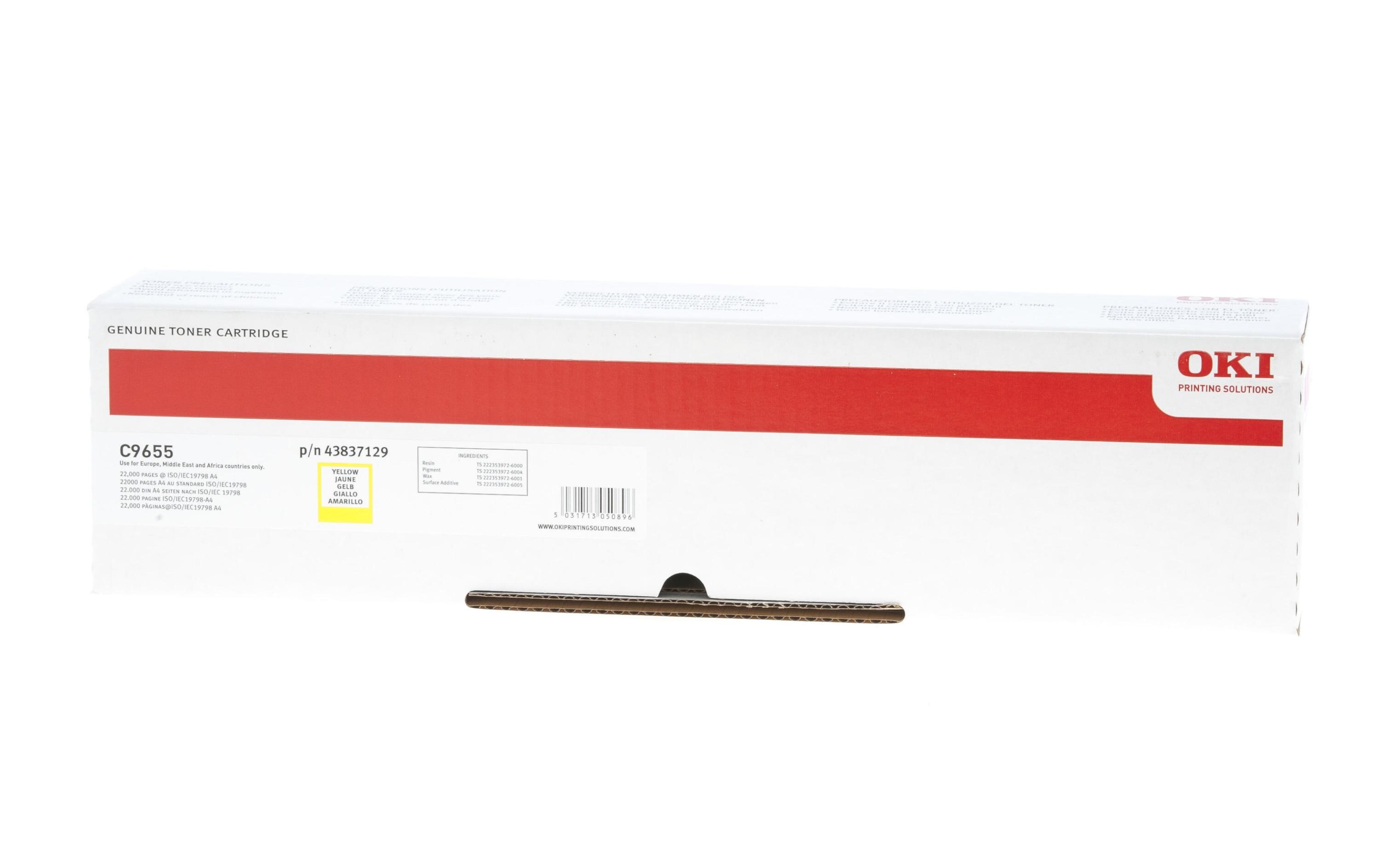 Toner 43837129 Yellow<br>Toner, gelb