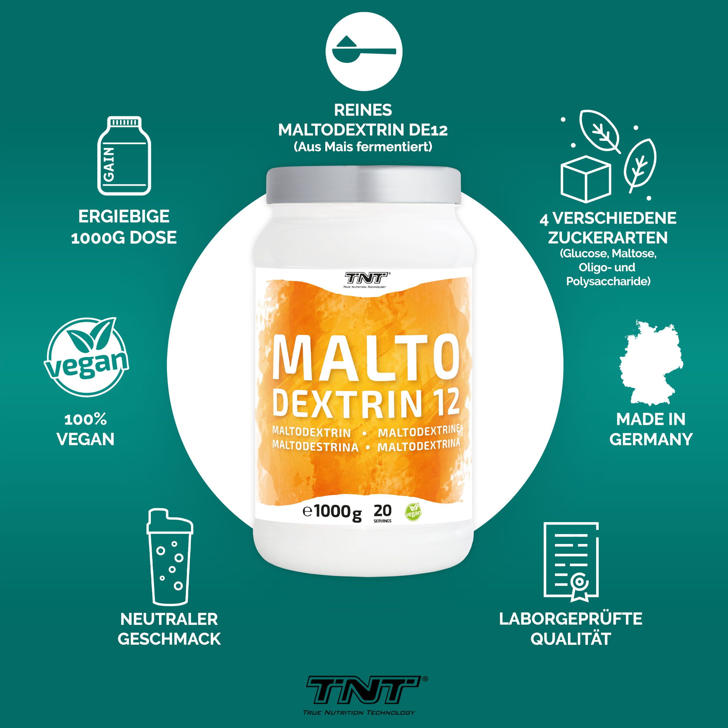 TNT Maltodextrin DE12 - Kohlenhydratpulver zur Energieanreicherung
