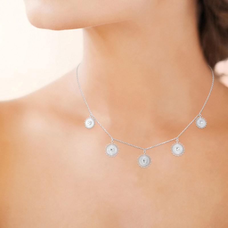 Collier Femme - Argent 925 - Oxyde de zirconium - Longueur : 45 cm