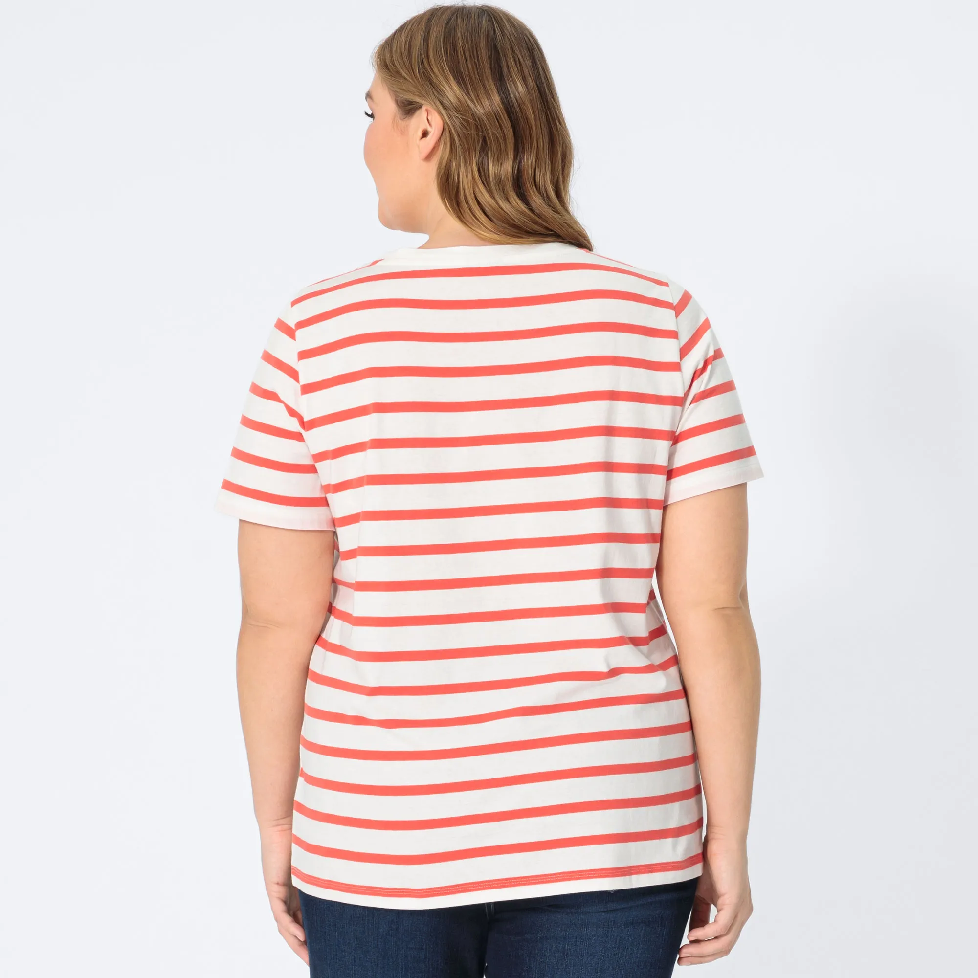 Damen-T-Shirt mit Streifenmuster, große Größen