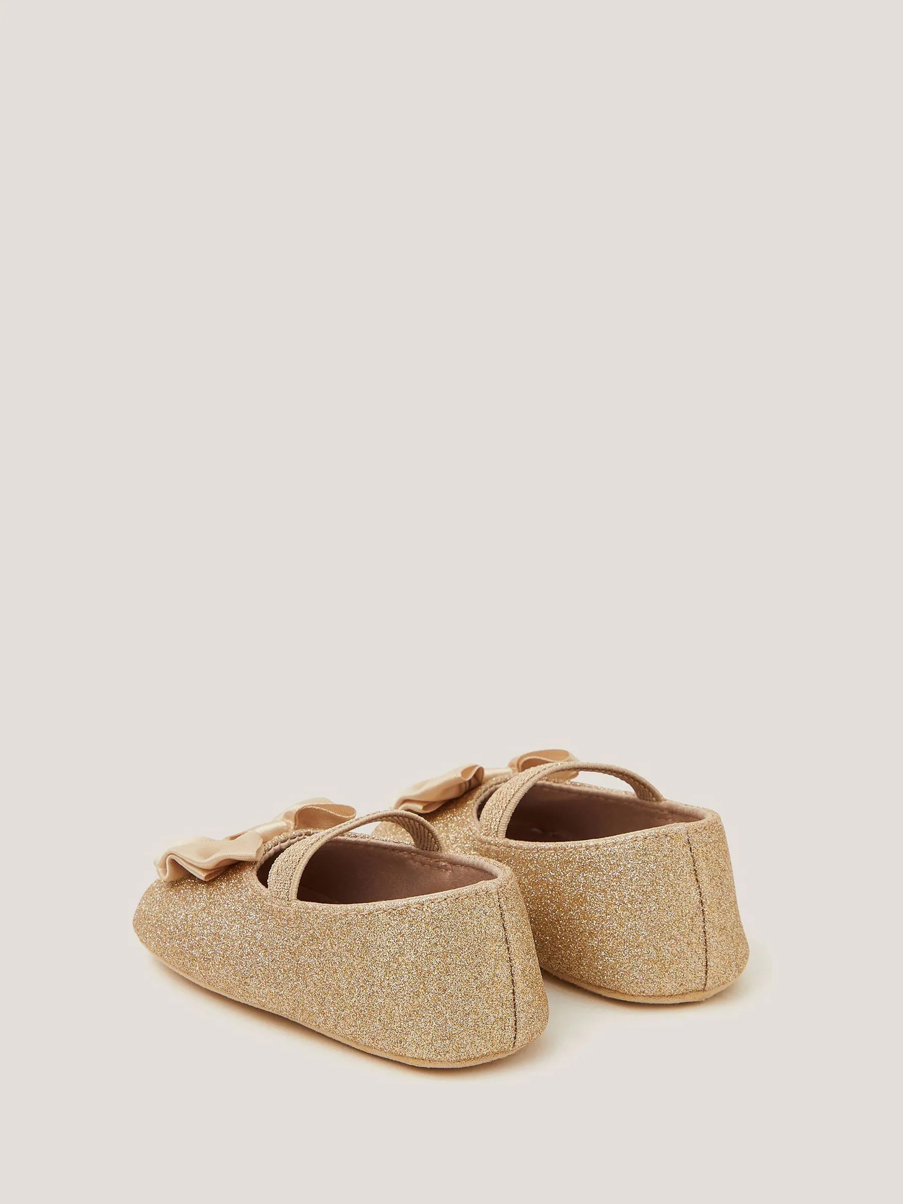 Goud - Monsoon Baby Bow Glitter Booties & Headband Set