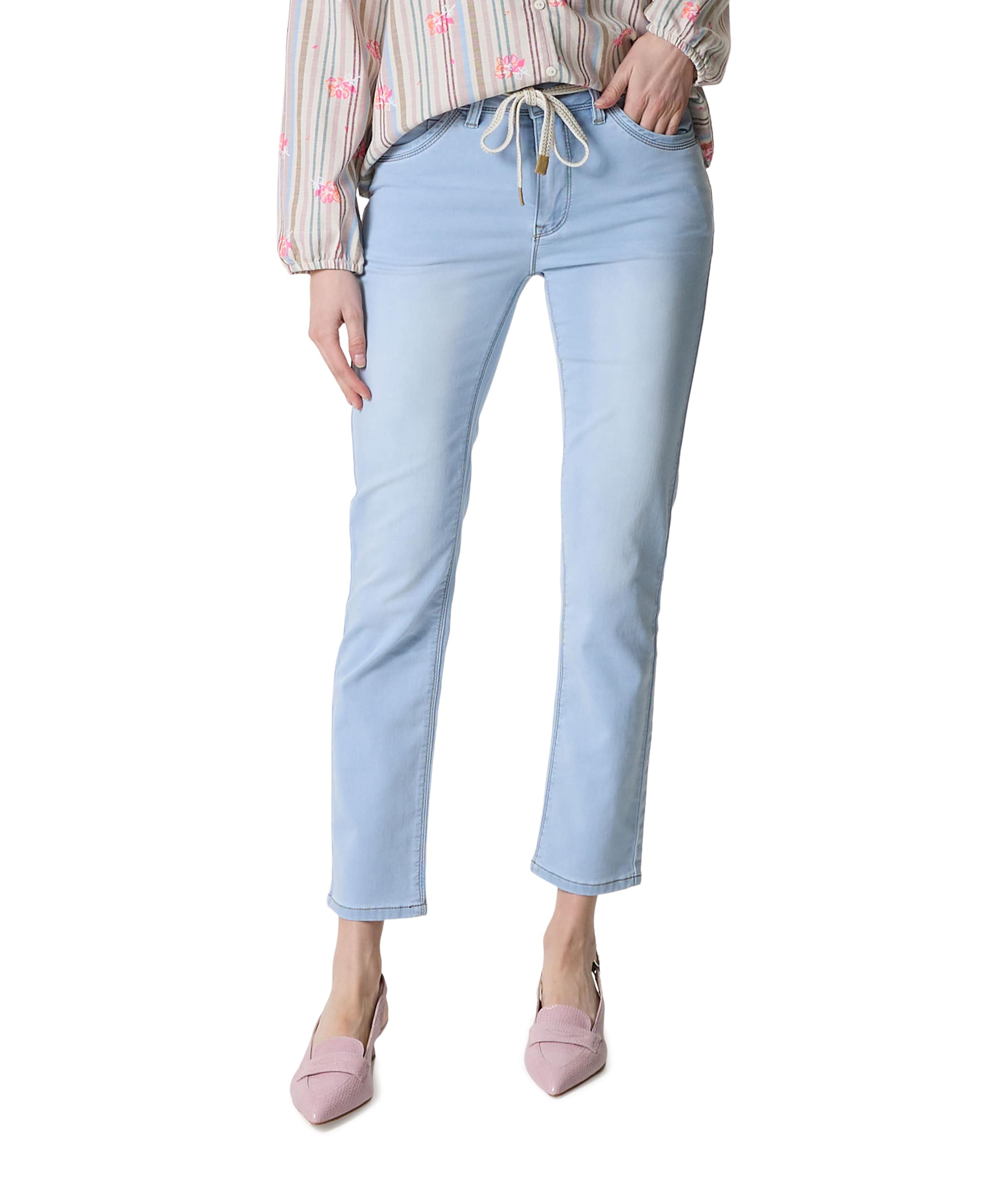Geisha Roll-up dames jeans blauw