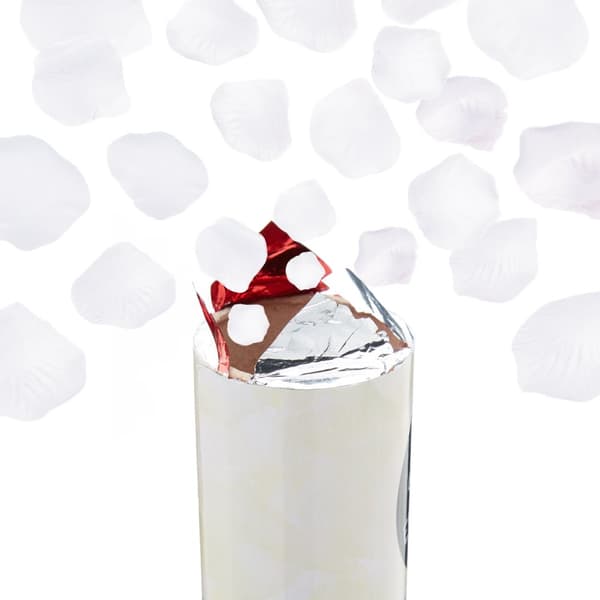 Konfetti kanon hvite roseblader