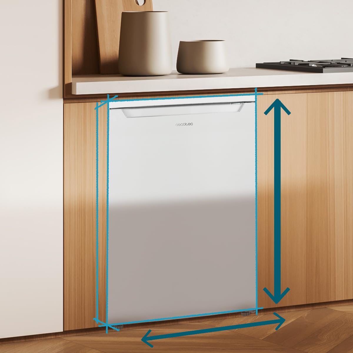 Cecotec Mini Réfrigérateur 107 L Bolero CoolMarket TT 107 White, Classe Énergétique E, Économie d'Énergie, Porte Réversible, Tiroir Congélateur, Faibl