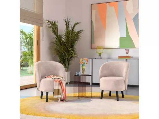 HABITAT - Fauteuil cabriolet en tissu chenille - Crème - Bold