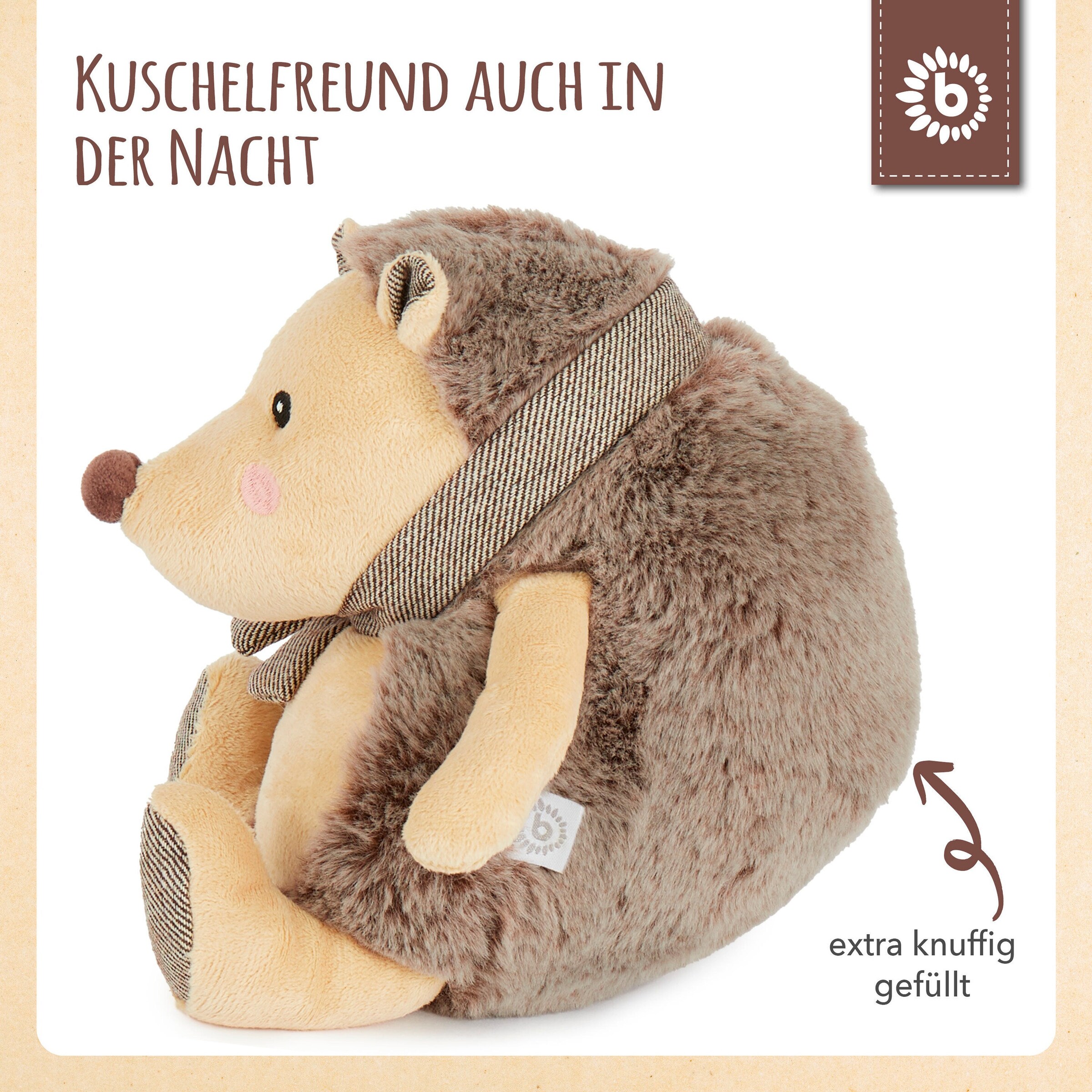 Bieco Plüsch Igel Spieltier 22 cm - ab Geburt Braun
