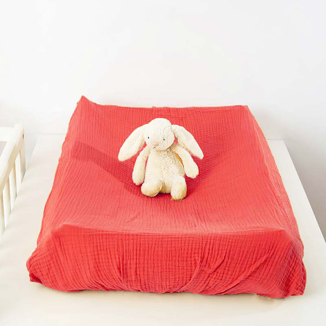 Papate Housse de Matelas à Langer en Coton Bio fraise - 50x70 cm
