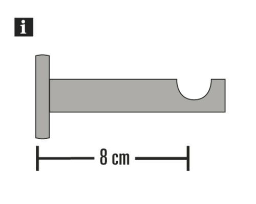 Enkelsporige wandbeugel voor Ambiance, RVS-look, Ø 25 mm