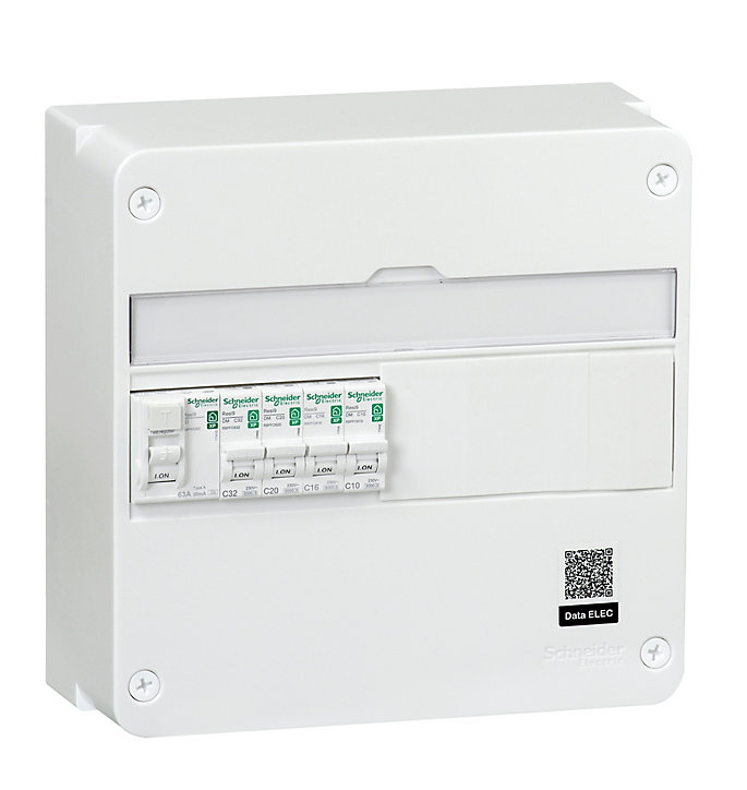 Tableau électrique pré-équipé et pré-câblé 1 rangée - 13 modules (5 inclus) Schneider Electric Resi9 XP