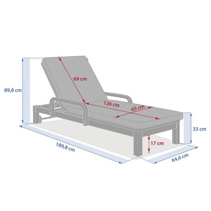 Lit de piscine PAPOUASIE Beige / Acacia
