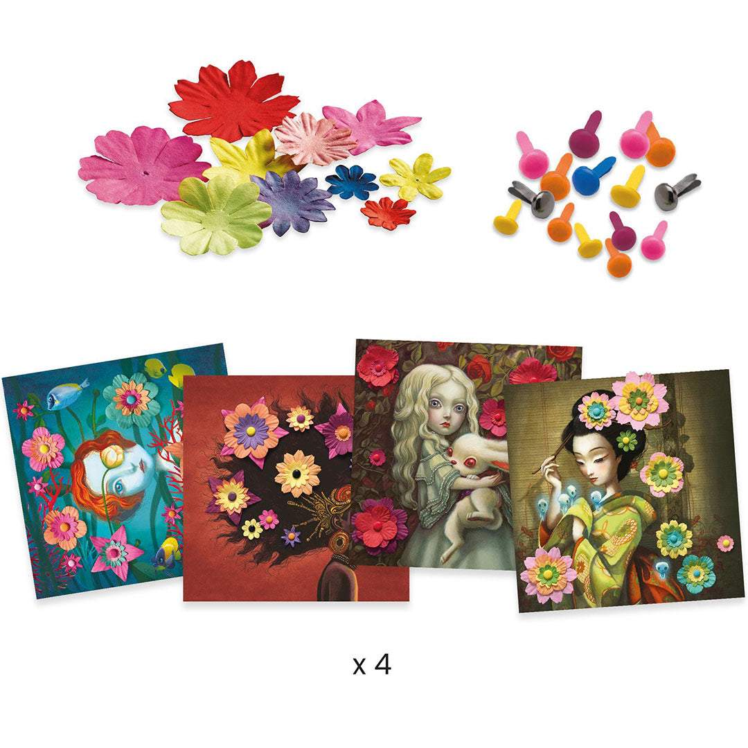 djeco knutselset 3D afbeeldingen rock 'n roses