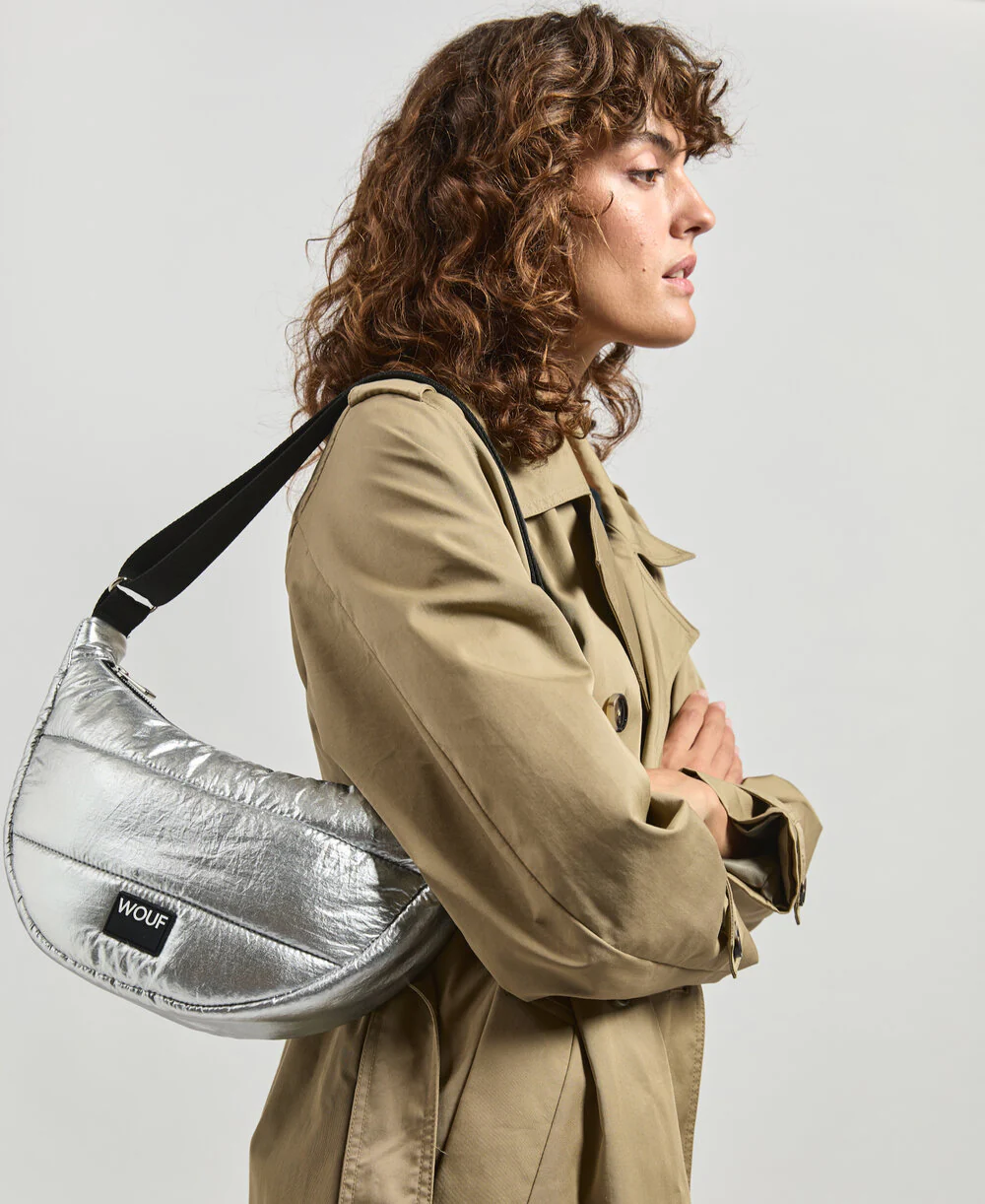Wouf  Glossy Crossbody taske - Sølvfarvet