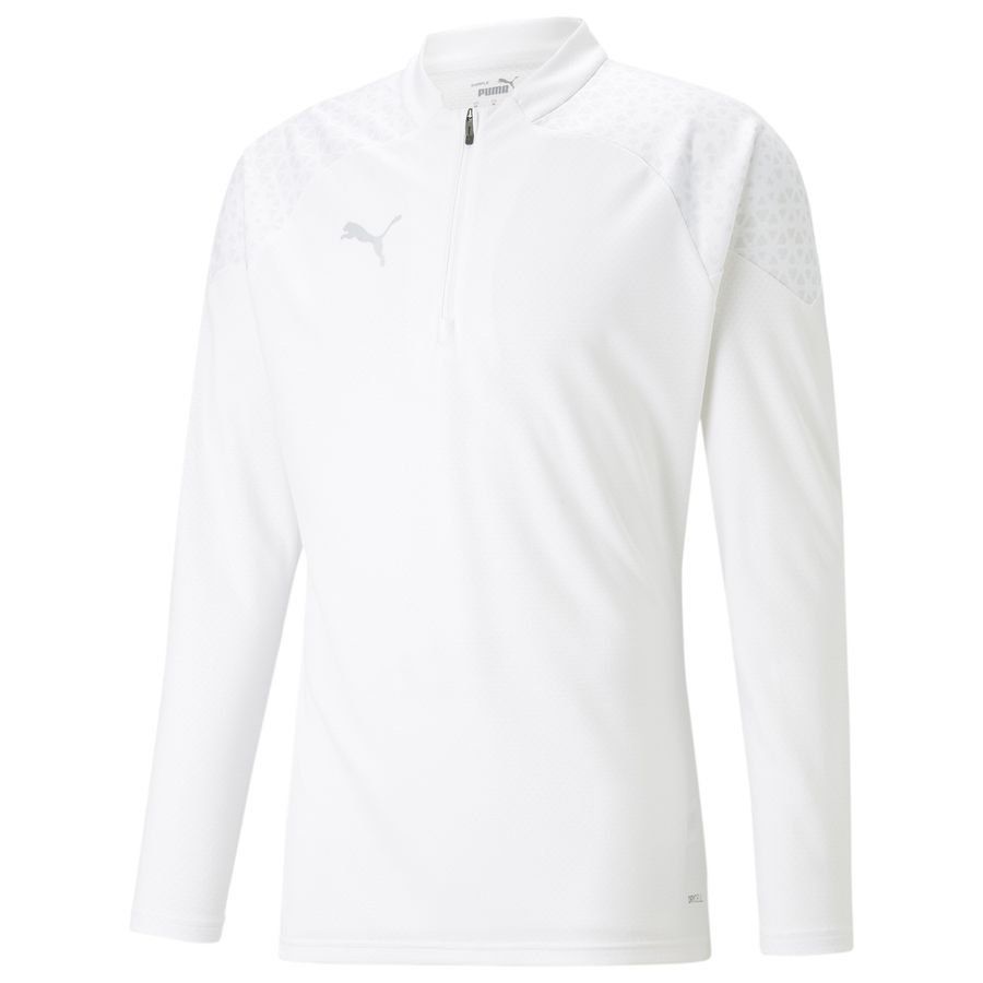PUMA Maillot d'Entraînement teamCUP Fermeture Éclair 1/4 - Blanc