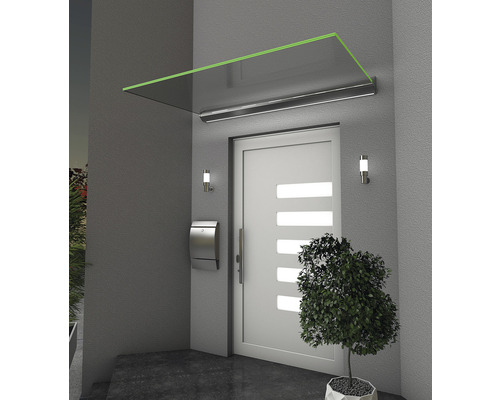 Gutta echt glazen luifel met LED 160x93,5 cm gelaagd veiligheidsglas 2 x 8 mm helder