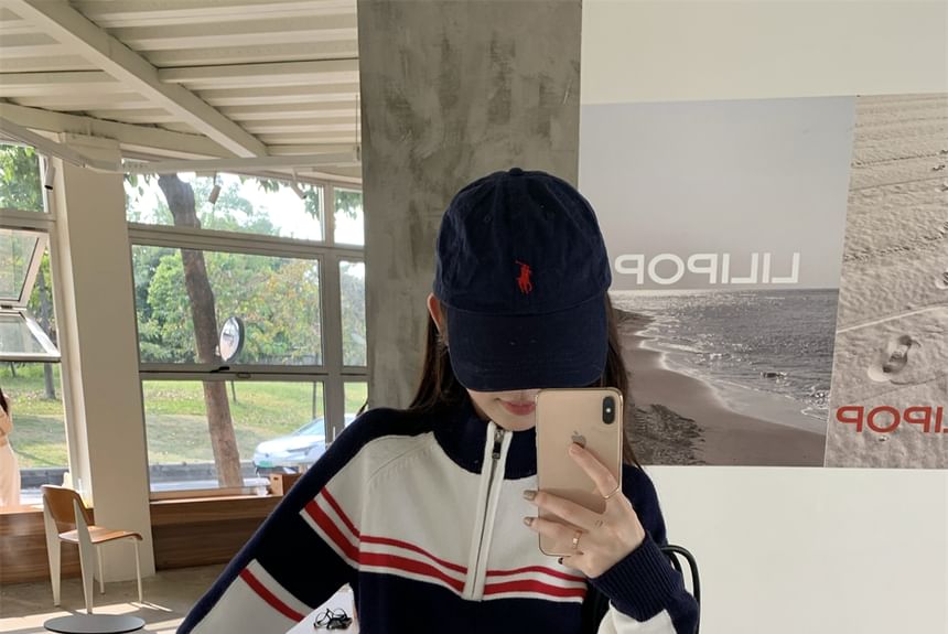 Strawolf - Colorblock gebreide trui met halve rits