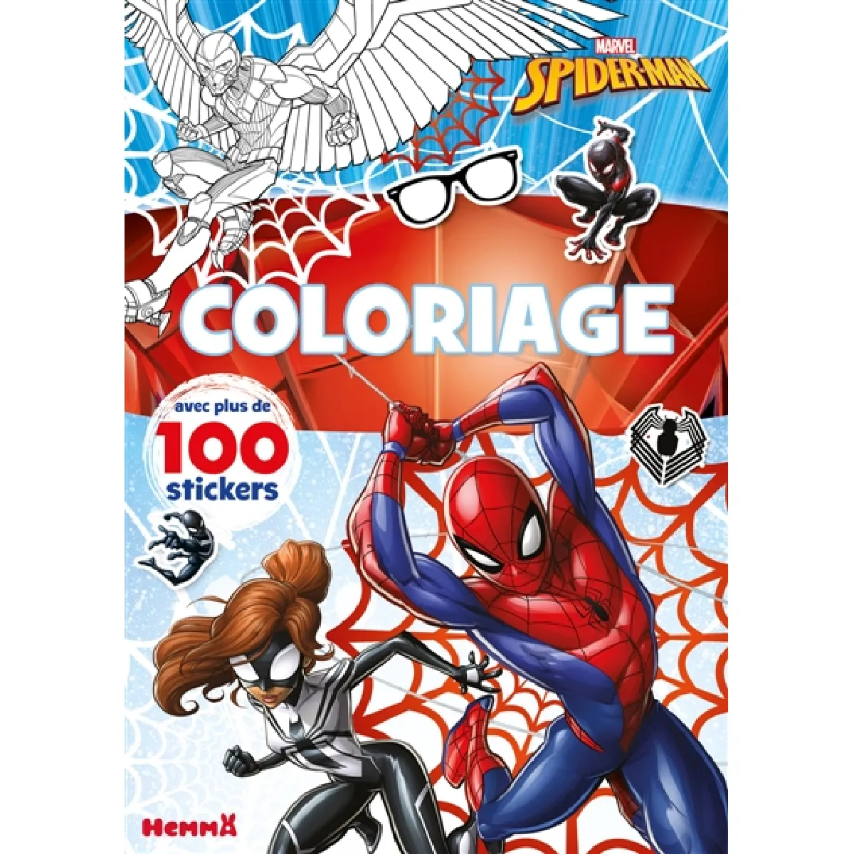 Marvel Spider-Man : Coloriage avec plus de 100 stickers (Spider-Man et Spider-Girl)
