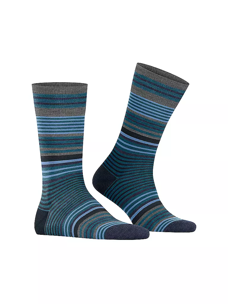 BURLINGTON Herren Socken STRIPE 40-46 lagoon blau