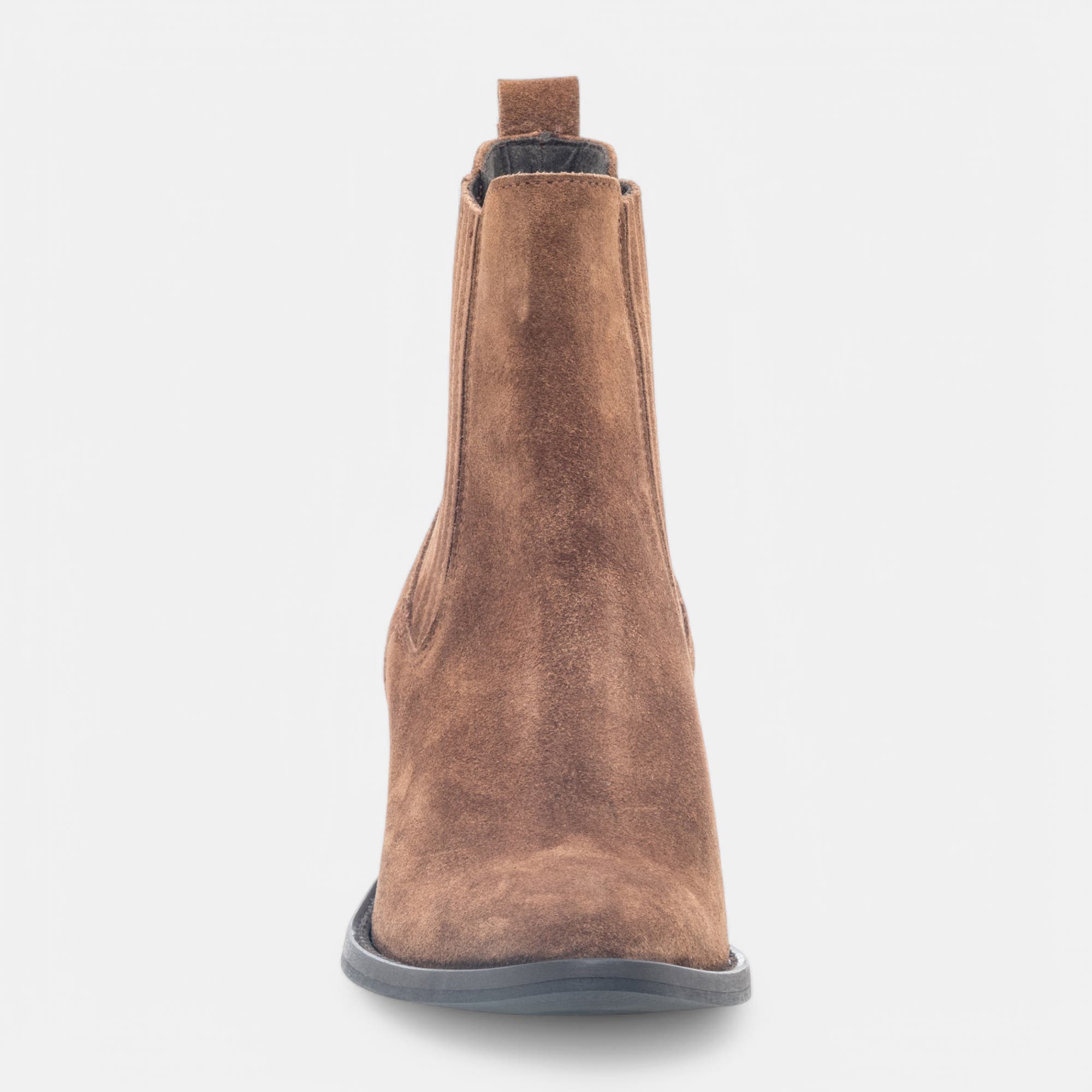 Boots chelsea à talon Femme en cuir cognac