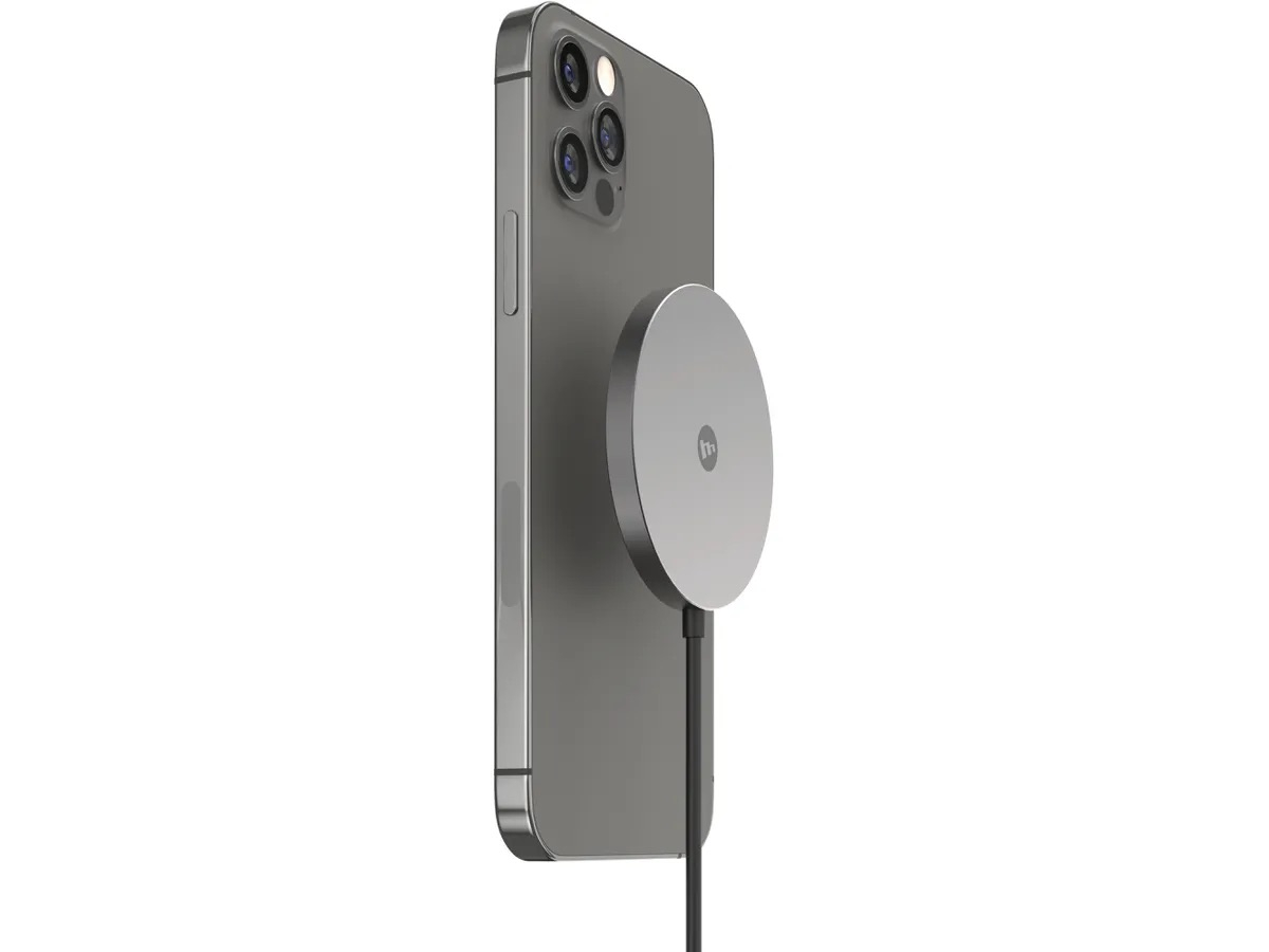 (15W) snap  USB C auf MagSafe / Qi Ladegerät inkl. Metallring (401307634) - Schwarz