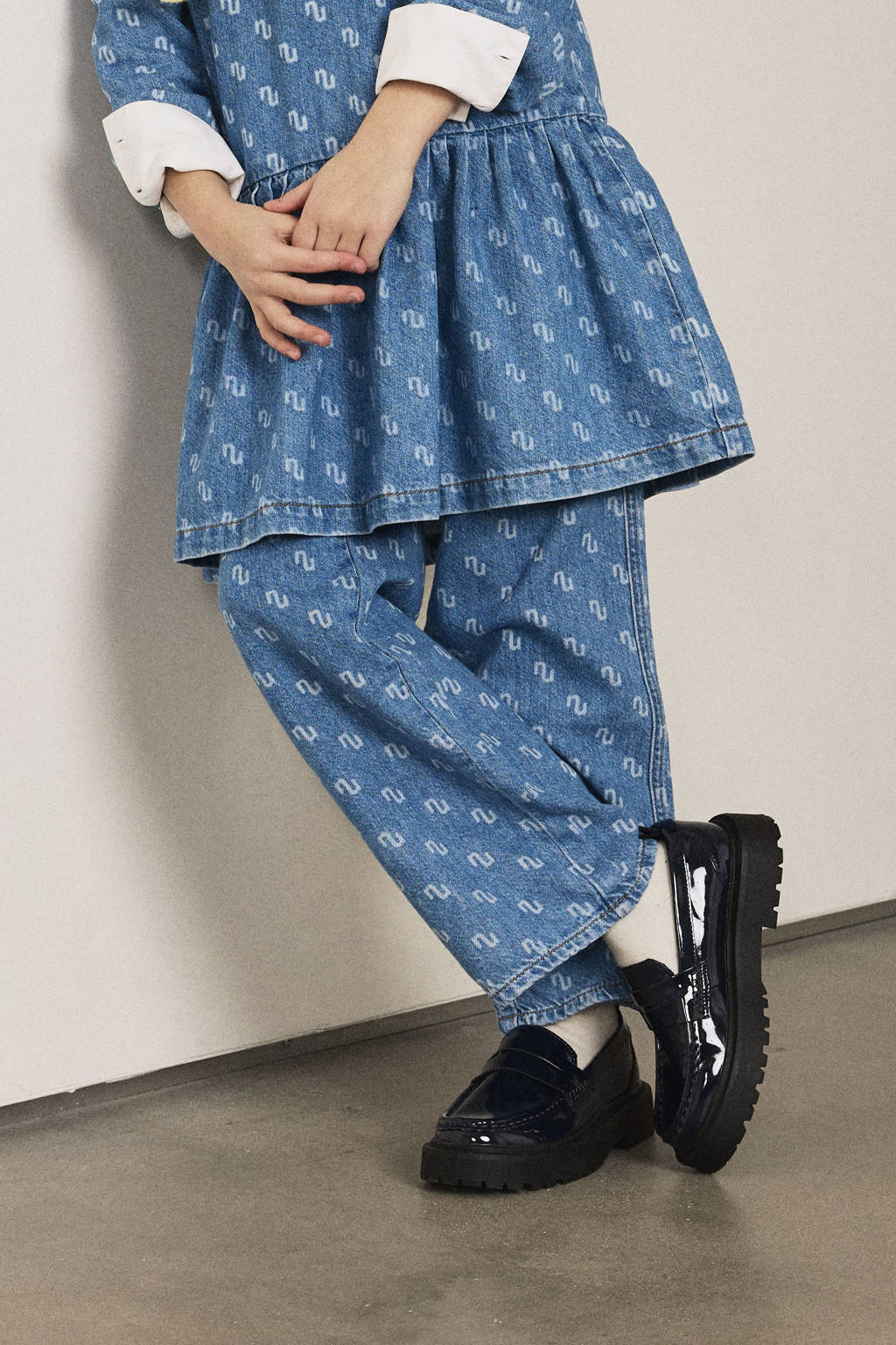 NAME IT wide leg regular waist jeans medium blue denim