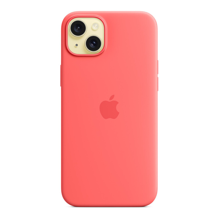Apple Coque en silicone avec MagSafe pour iPhone 15 Plus - Goyave