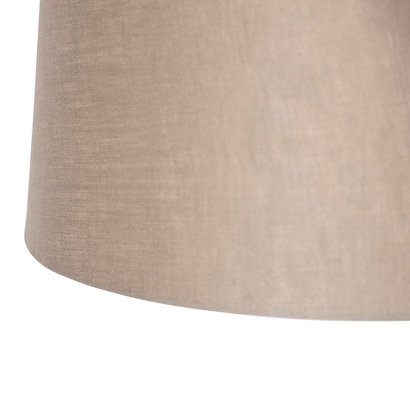Hanglamp staal met linnen kappen taupe 35 cm 2-lichts  - Blitz
