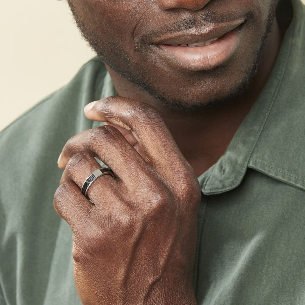 Bague Gaetane Acier Blanc