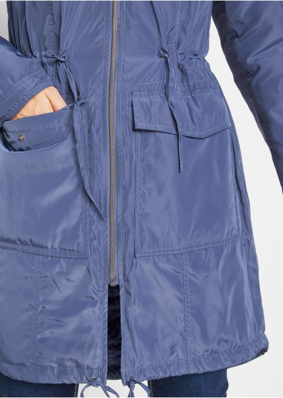 Manteau outdoor légèrement doublé avec cordon de serrage