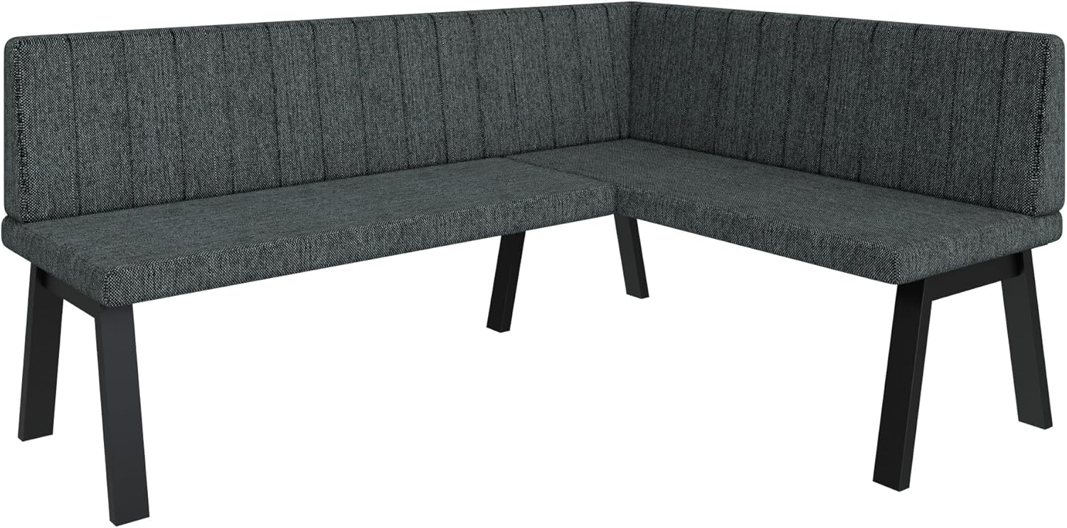 FURNISTAR Eckbank Akiko Metal A - Eckbankgruppe für Ihrem Esszimmer, Küche modern, Sitzecke, Essecke. Perfekt für Küche, Büro und Rezeption. Solide und Starke Verarbeitung. (168x128-Rechts-Inari96)