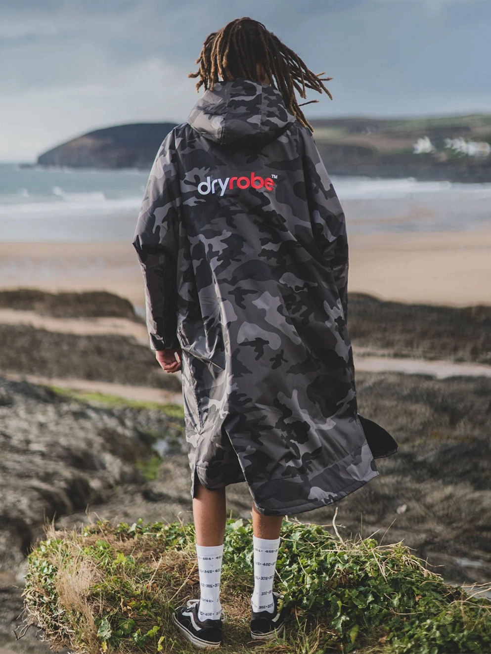 Dryrobe Advance Small Long Sleeve Surf Poncho black camouflage black