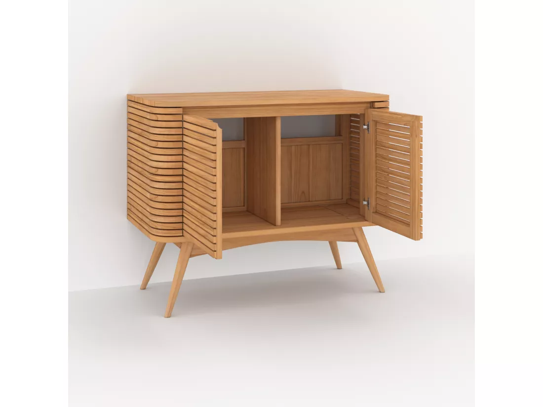 Meuble de salle de bain en bois de teck 100 cm - Auguste