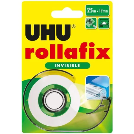 UHU Klebefilm rollafix invisible, inkl. Handabroller