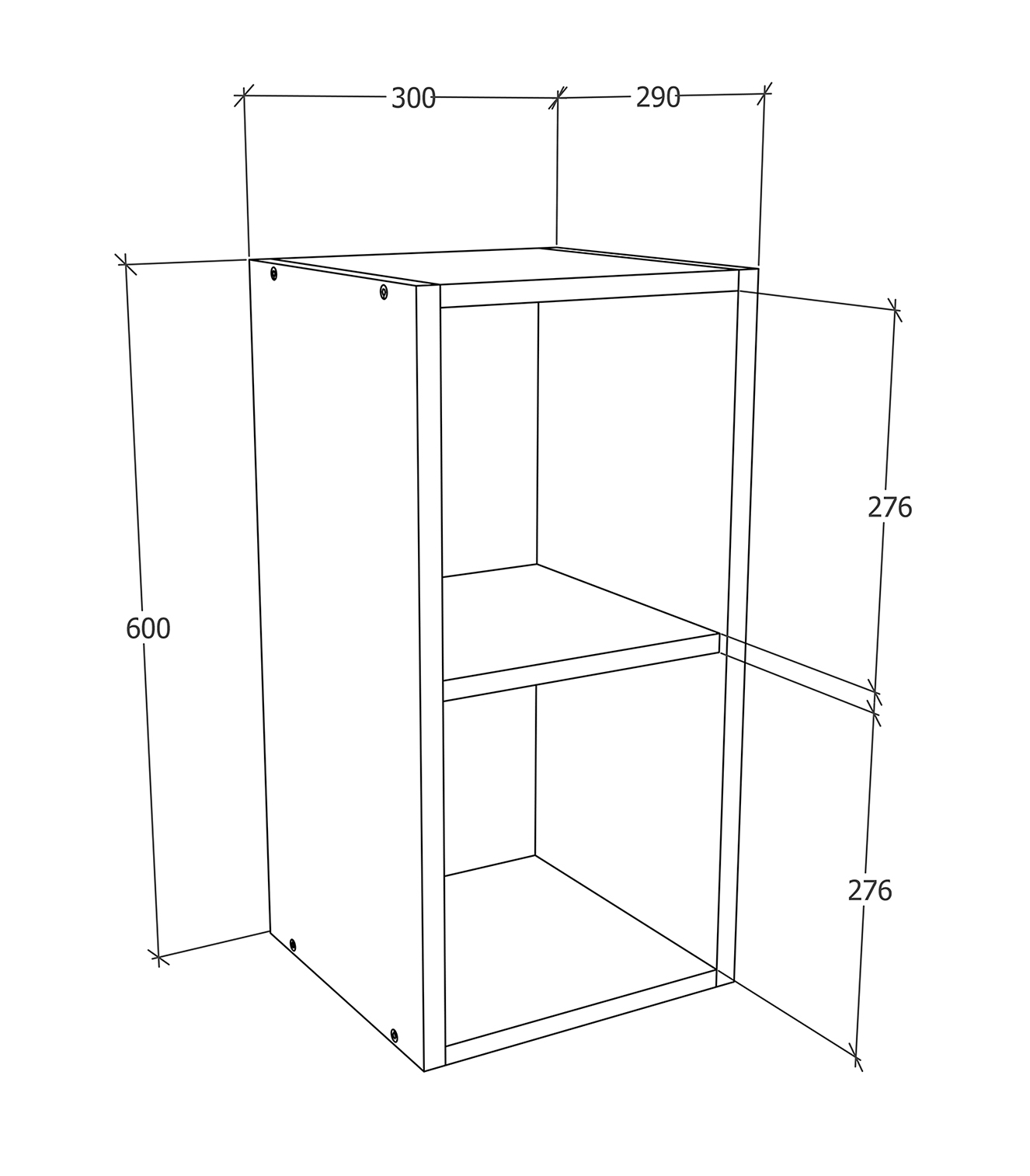 Hängeschrank ESILO - weiß - Sonoma Eiche - 30 cm